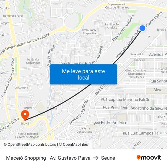 Maceió Shopping | Av. Gustavo Paiva to Seune map