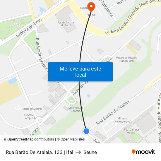 Rua Barão De Atalaia, 133 | Ifal to Seune map