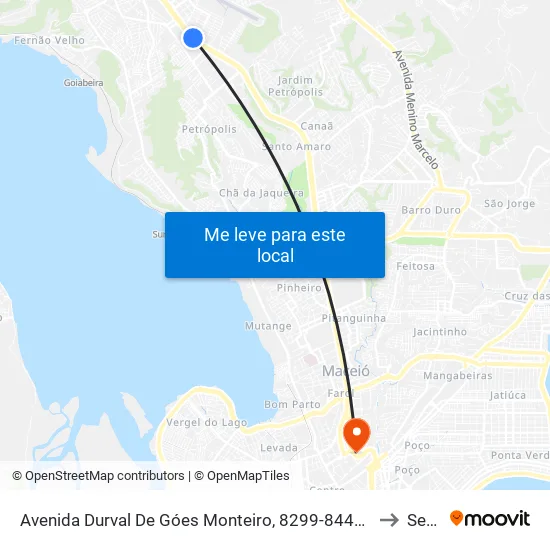 Avenida Durval De Góes Monteiro, 8299-8445 | Dona Valmira to Seune map