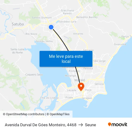 Avenida Durval De Góes Monteiro, 4468 to Seune map