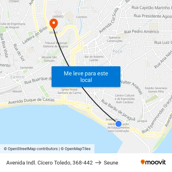 Avenida Indl. Cícero Toledo, 368-442 to Seune map