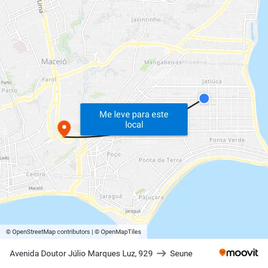 Avenida Doutor Júlio Marques Luz, 929 to Seune map