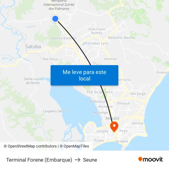 Terminal Forene (Embarque) to Seune map