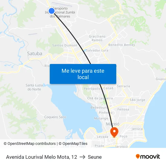 Avenida Lourival Melo Mota, 12 to Seune map