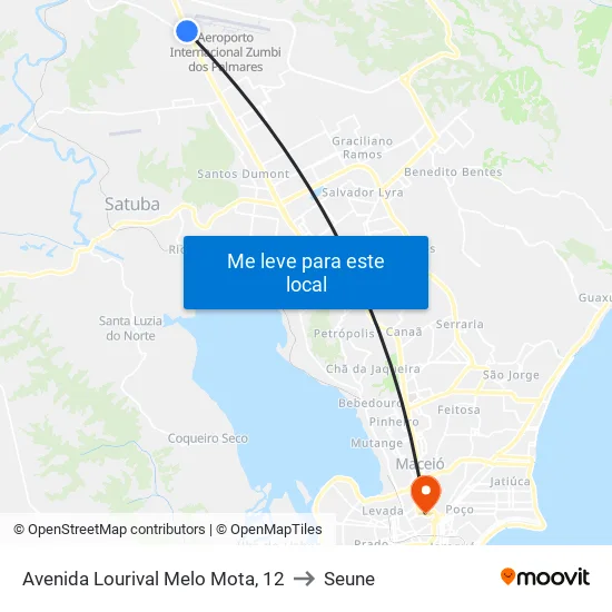 Avenida Lourival Melo Mota, 12 to Seune map