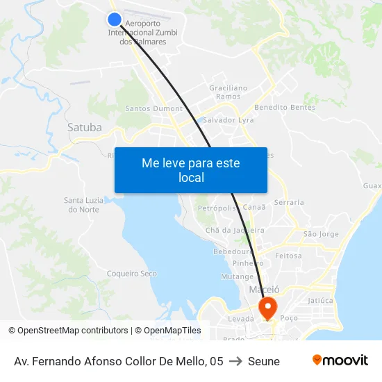 Av. Fernando Afonso Collor De Mello, 05 to Seune map