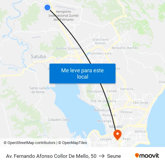 Av. Fernando Afonso Collor De Mello, 50 to Seune map