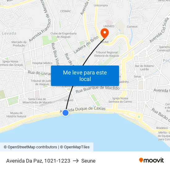 Avenida Da Paz, 1021-1223 to Seune map