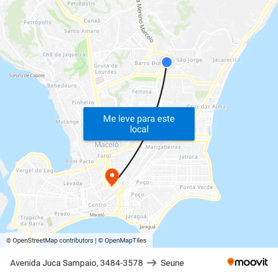 Avenida Juca Sampaio, 3484-3578 to Seune map