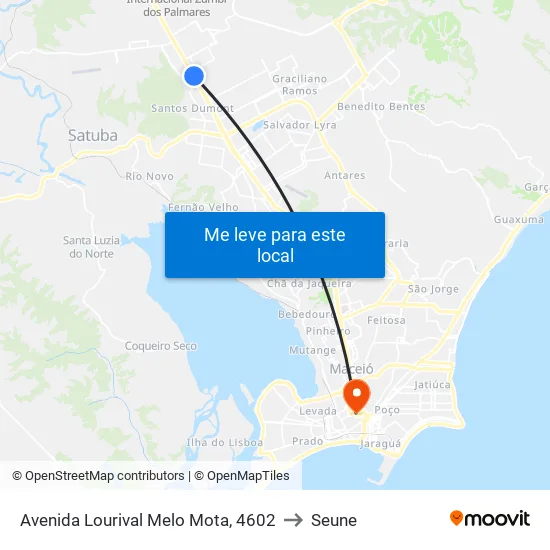 Avenida Lourival Melo Mota, 4602 to Seune map