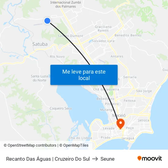 Recanto Das Águas | Cruzeiro Do Sul to Seune map