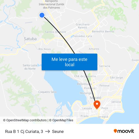 Rua B 1 Cj Curiata, 3 to Seune map