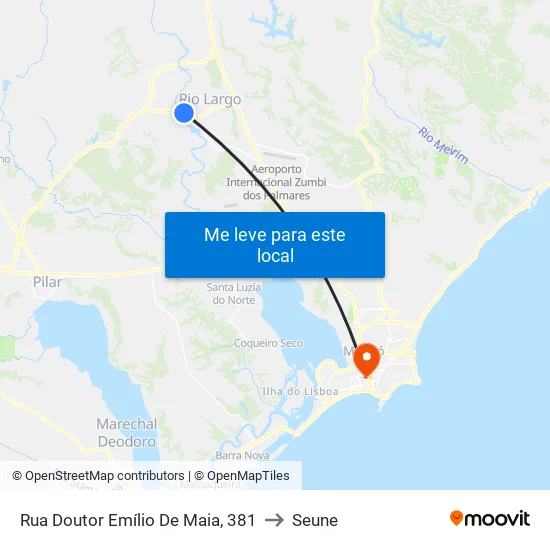 Rua Doutor Emílio De Maia, 381 to Seune map