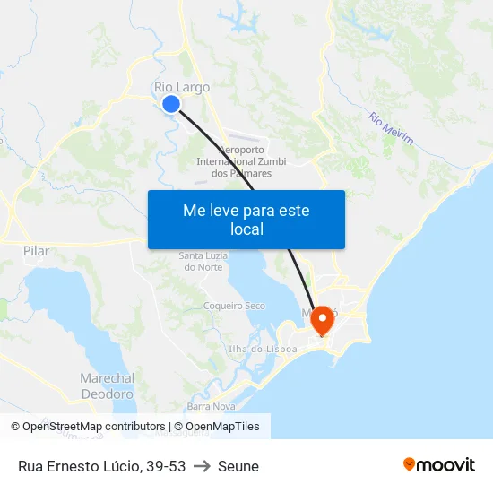 Rua Ernesto Lúcio, 39-53 to Seune map