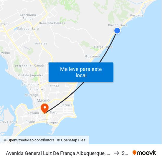 Avenida General Luiz De França Albuquerque, 128 | Mirante (Sentido Maceió) to Seune map