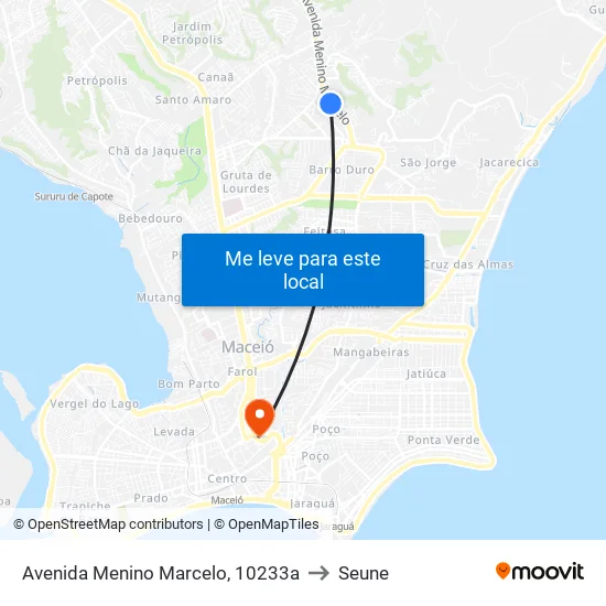 Avenida Menino Marcelo, 10233a to Seune map