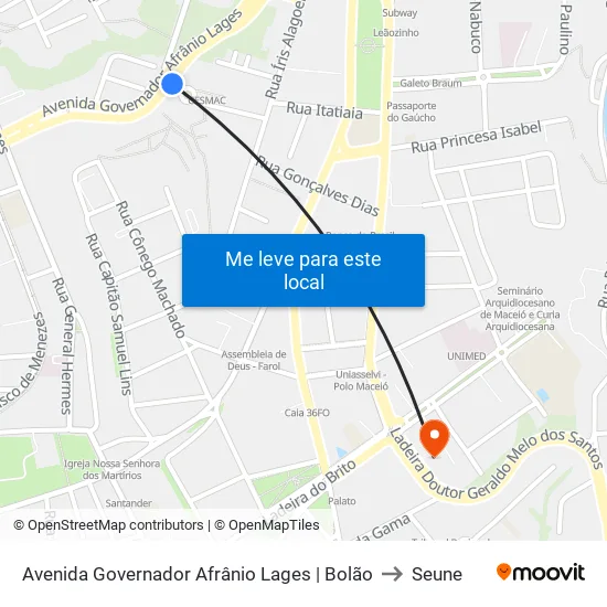 Avenida Governador Afrânio Lages | Bolão to Seune map