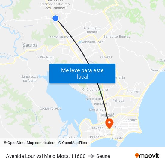 Avenida Lourival Melo Mota, 11600 to Seune map