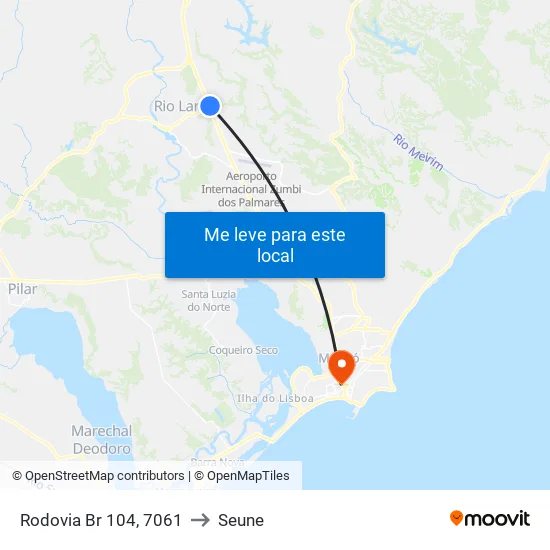 Rodovia Br 104, 7061 to Seune map