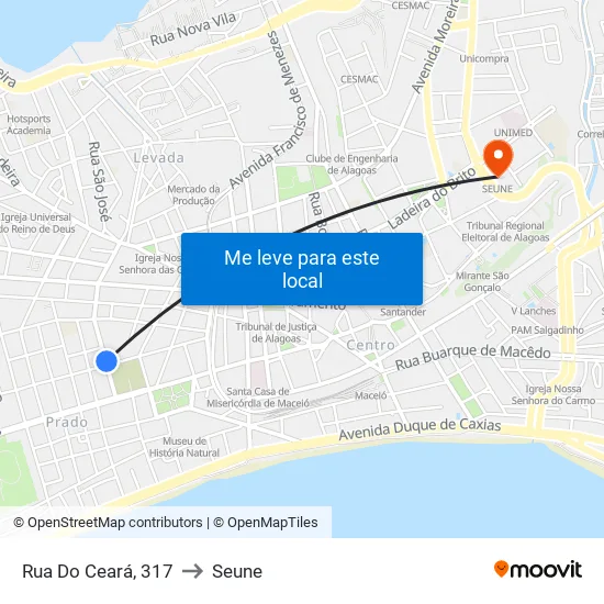Rua Do Ceará, 317 to Seune map