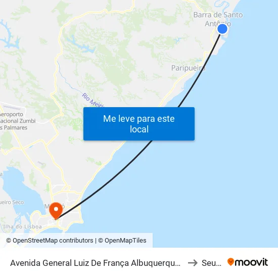 Avenida General Luiz De França Albuquerque, 193 to Seune map