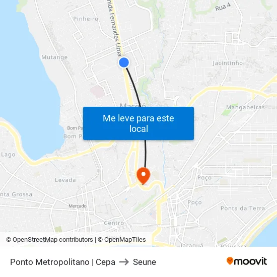 Ponto Metropolitano | Cepa to Seune map