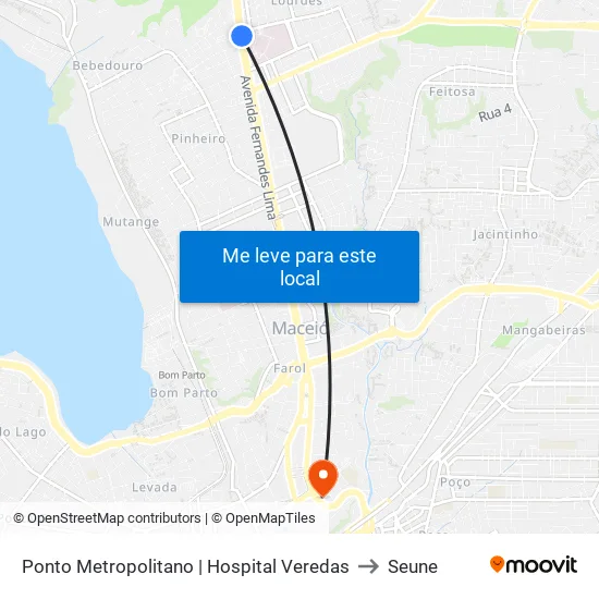 Ponto Metropolitano | Hospital Veredas to Seune map