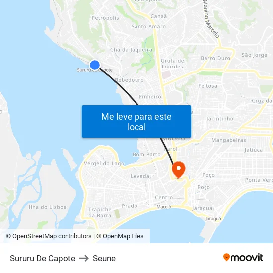 Sururu De Capote to Seune map
