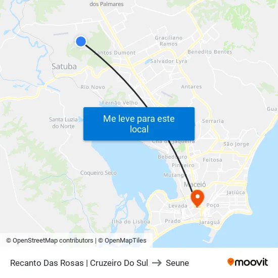 Recanto Das Rosas | Cruzeiro Do Sul to Seune map