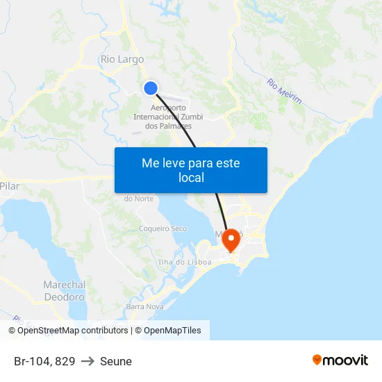 Br-104, 829 to Seune map