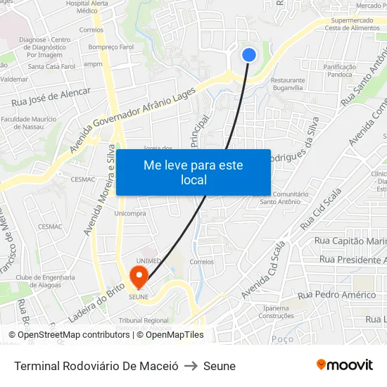 Terminal Rodoviário De Maceió to Seune map