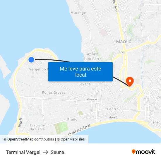 Terminal Vergel to Seune map