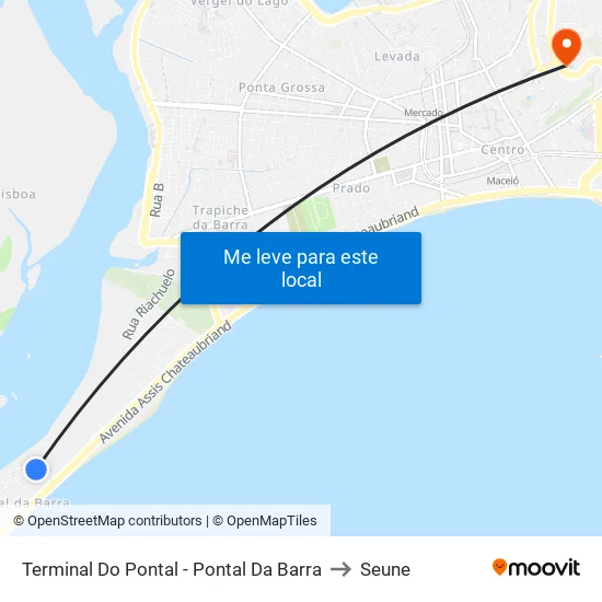 Terminal Do Pontal - Pontal Da Barra to Seune map