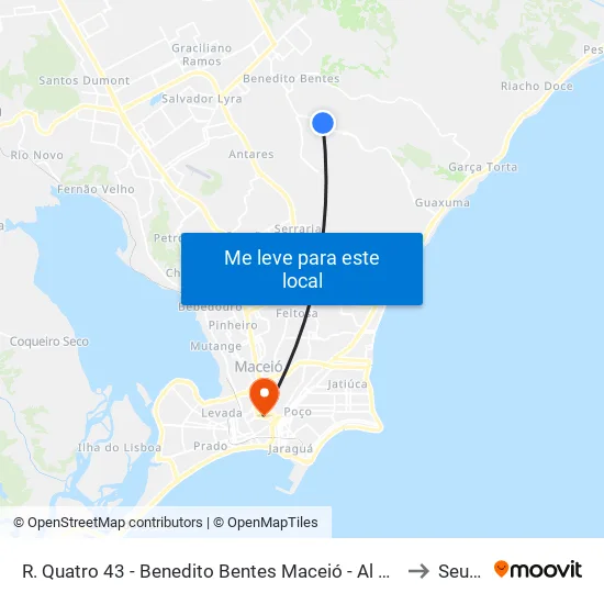 R. Quatro 43 - Benedito Bentes Maceió - Al Brasil to Seune map