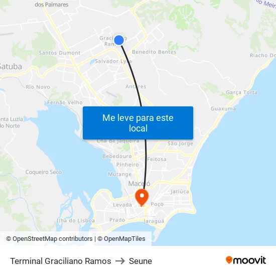 Avenida Empresário Nelson Oliveira Menezes 1200 Cidade Universitária Maceió - Alagoas 57073-000 Brasil to Seune map