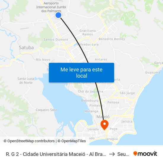 R. G 2 - Cidade Universitária Maceió - Al Brasil to Seune map