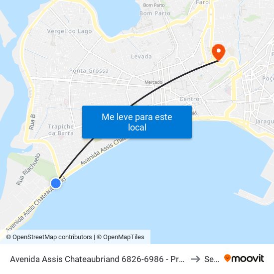 Avenida Assis Chateaubriand 6826-6986 - Prado Maceió - Al Brasil to Seune map