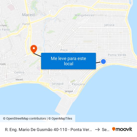 R. Eng. Mario De Gusmão 40-110 - Ponta Verde Maceió - Al Brasil to Seune map