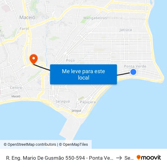 R. Eng. Mario De Gusmão 550-594 - Ponta Verde Maceió - Al Brasil to Seune map