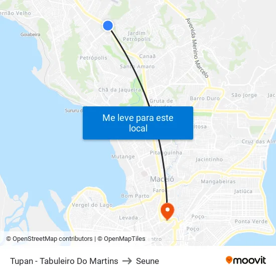 Tupan - Tabuleiro Do Martins to Seune map