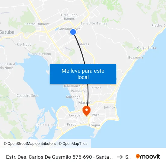 Estr. Des. Carlos De Gusmão 576-690 - Santa Lúcia Maceió - Al 57082-300 Brasil to Seune map