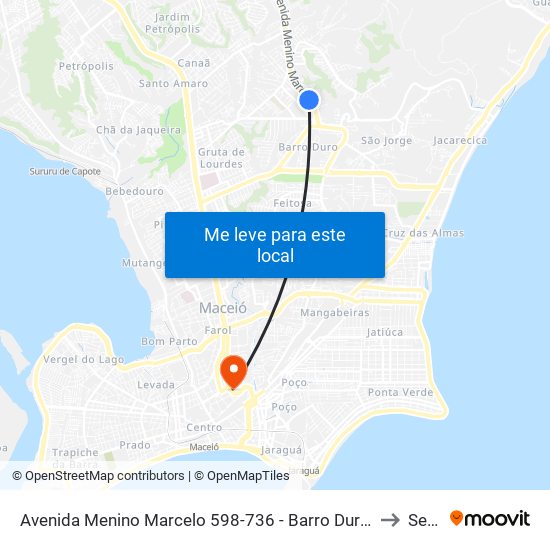 Avenida Menino Marcelo 598-736 - Barro Duro Maceió - Al Brasil to Seune map