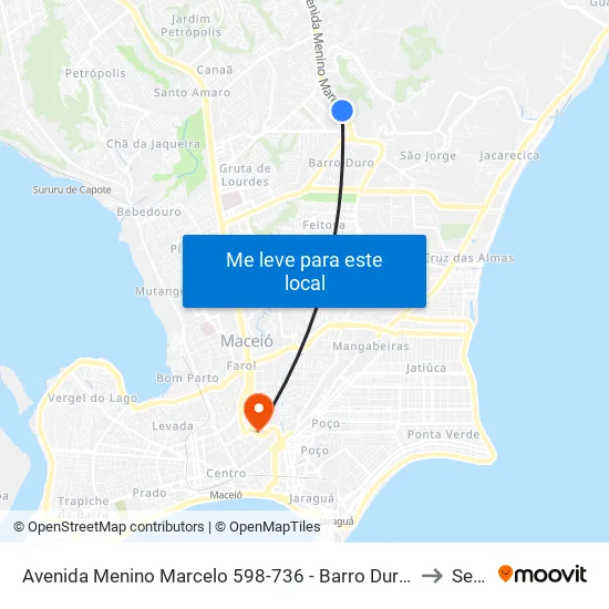 Avenida Menino Marcelo 598-736 - Barro Duro Maceió - Al Brasil to Seune map