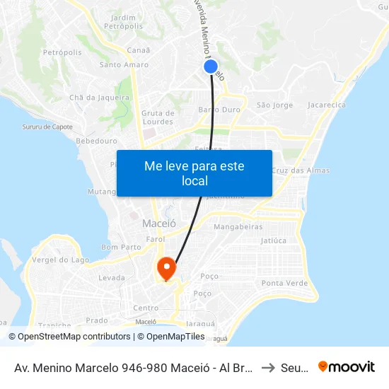 Av. Menino Marcelo 946-980 Maceió - Al Brasil to Seune map