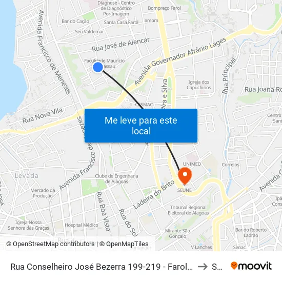 Rua Conselheiro José Bezerra 199-219 - Farol Maceió - Al 57055-130 Brasil to Seune map