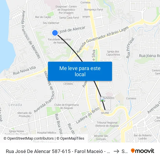 Rua José De Alencar 587-615 - Farol Maceió - Al 57051-565 República Federativa Do Brasil to Seune map