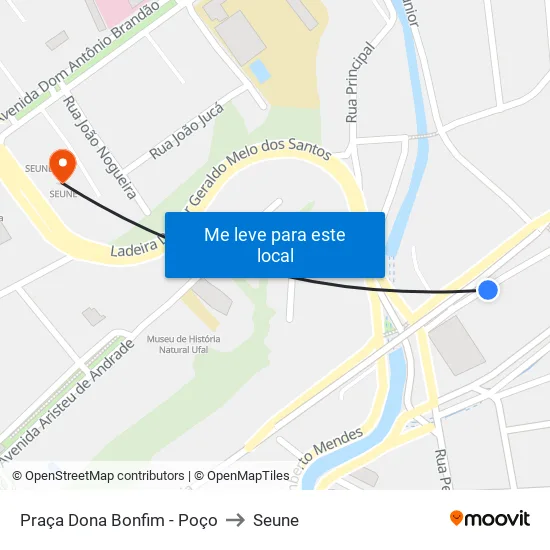 Praça Dona Bonfim - Poço to Seune map
