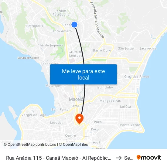 Rua Anádia 115 - Canaã Maceió - Al República Federativa Do Brasil to Seune map