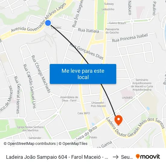 Ladeira João Sampaio 604 - Farol Maceió - Al Brasil to Seune map