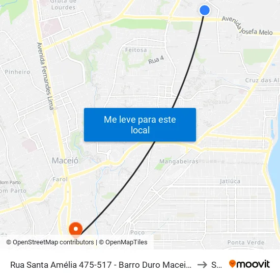 Rua Santa Amélia 475-517 - Barro Duro Maceió - Al República Federativa Do Brasil to Seune map